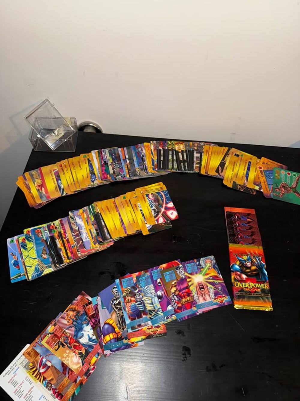 Huge 1995 Marvel Overpower Card Game Lot 120+ Cards Lot of Heroes+ Marketing